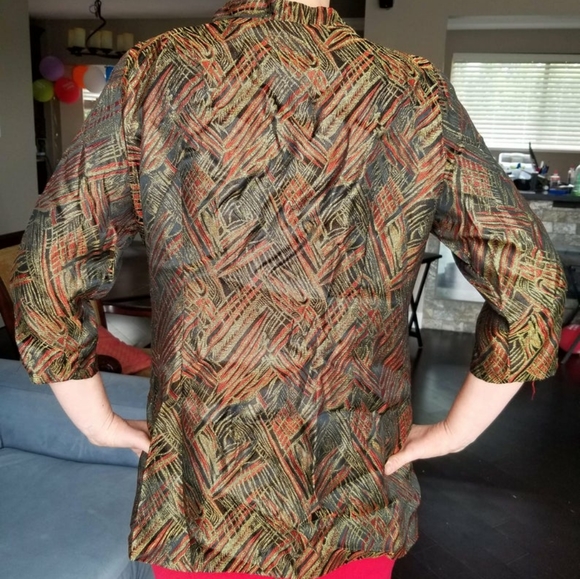 50's 60's Gold Lame Swing Coat Trapeze Coat - Picture 3 of 13